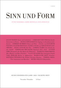 Vorderes Coverbild Sinn und Form 6/2024