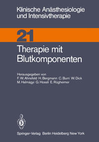 Vorderes Coverbild Therapie mit Blutkomponenten