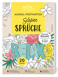 Vorderes Coverbild Ausmal-Postkarten Schöne Sprüche | 20 Karten
