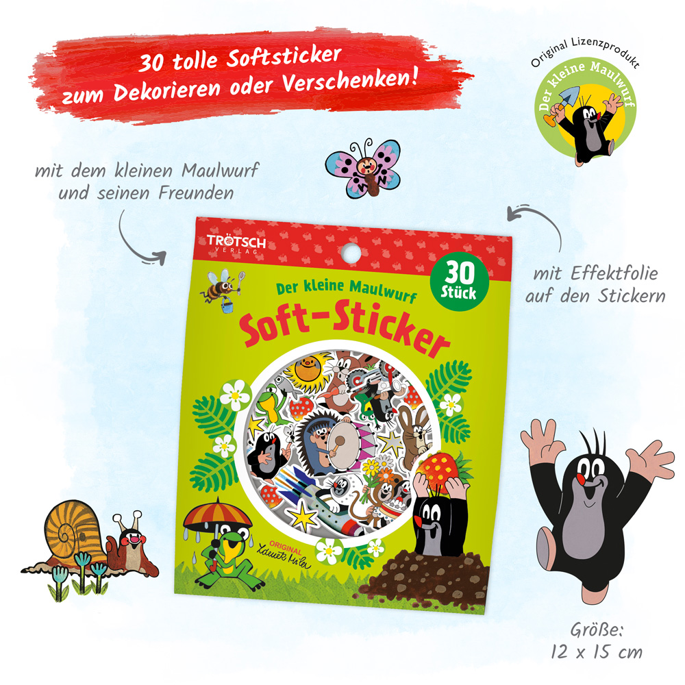 Beispielinhalt (Bild) Trötsch Der kleine Maulwurf Soft-Sticker