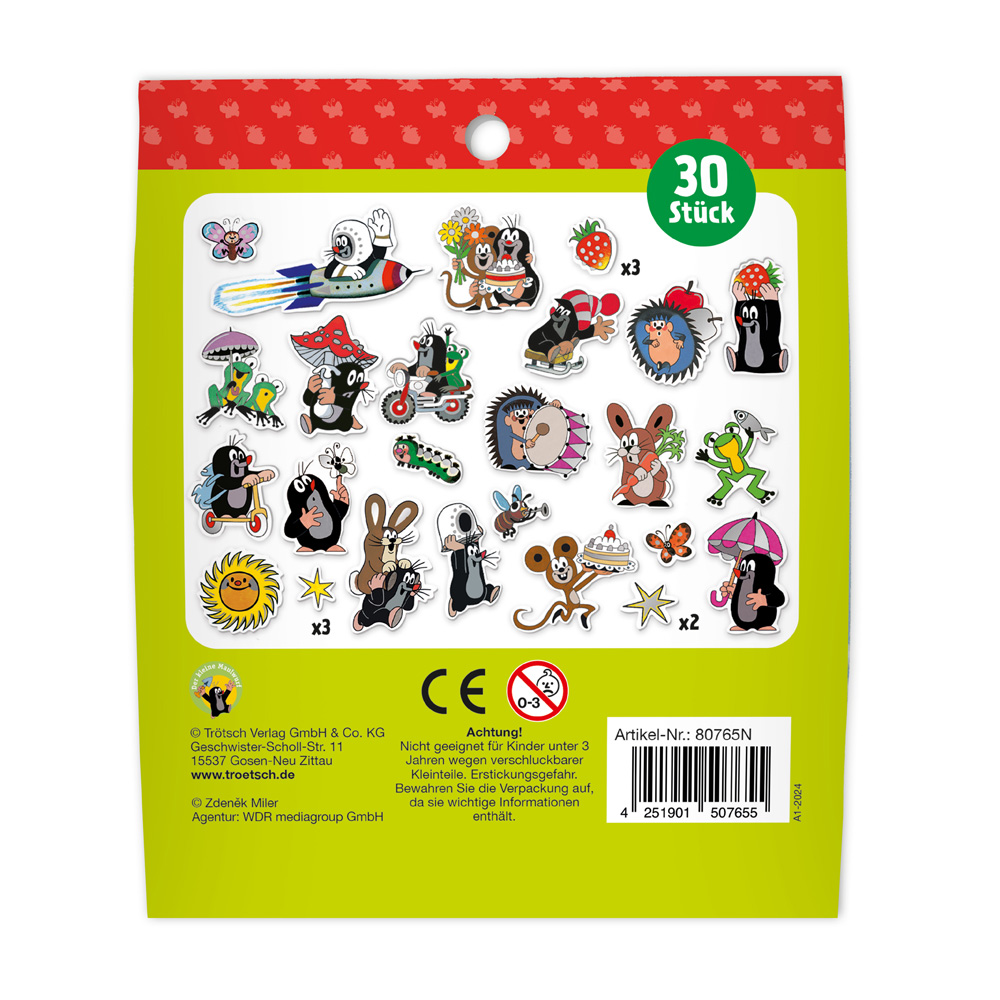 Rückseitencover Trötsch Der kleine Maulwurf Soft-Sticker