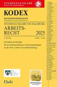 Vorderes Coverbild KODEX Studienausgabe Arbeitsrecht Salzburg 2025