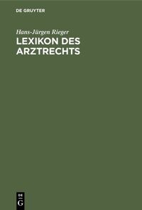 Vorderes Coverbild Lexikon des Arztrechts