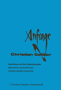 Vorderes Coverbild Christian Geissler: "Anfrage" - Reaktionen auf die Orignalausgabe