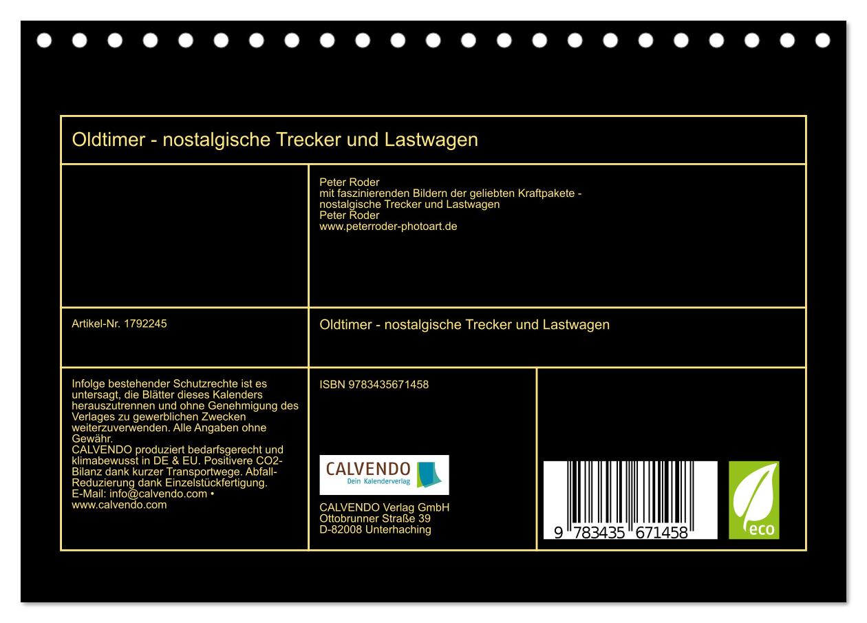 Beispielinhalt (Bild) Oldtimer - nostalgische Trecker und Lastwagen (Tischkalender 2025 DIN A5 quer), CALVENDO Monatskalender