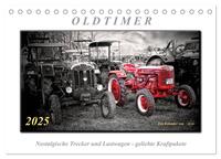 Vorderes Coverbild Oldtimer - nostalgische Trecker und Lastwagen (Tischkalender 2025 DIN A5 quer), CALVENDO Monatskalender
