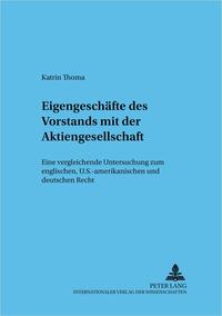 Vorderes Coverbild Eigengeschäfte des Vorstands mit der Aktiengesellschaft