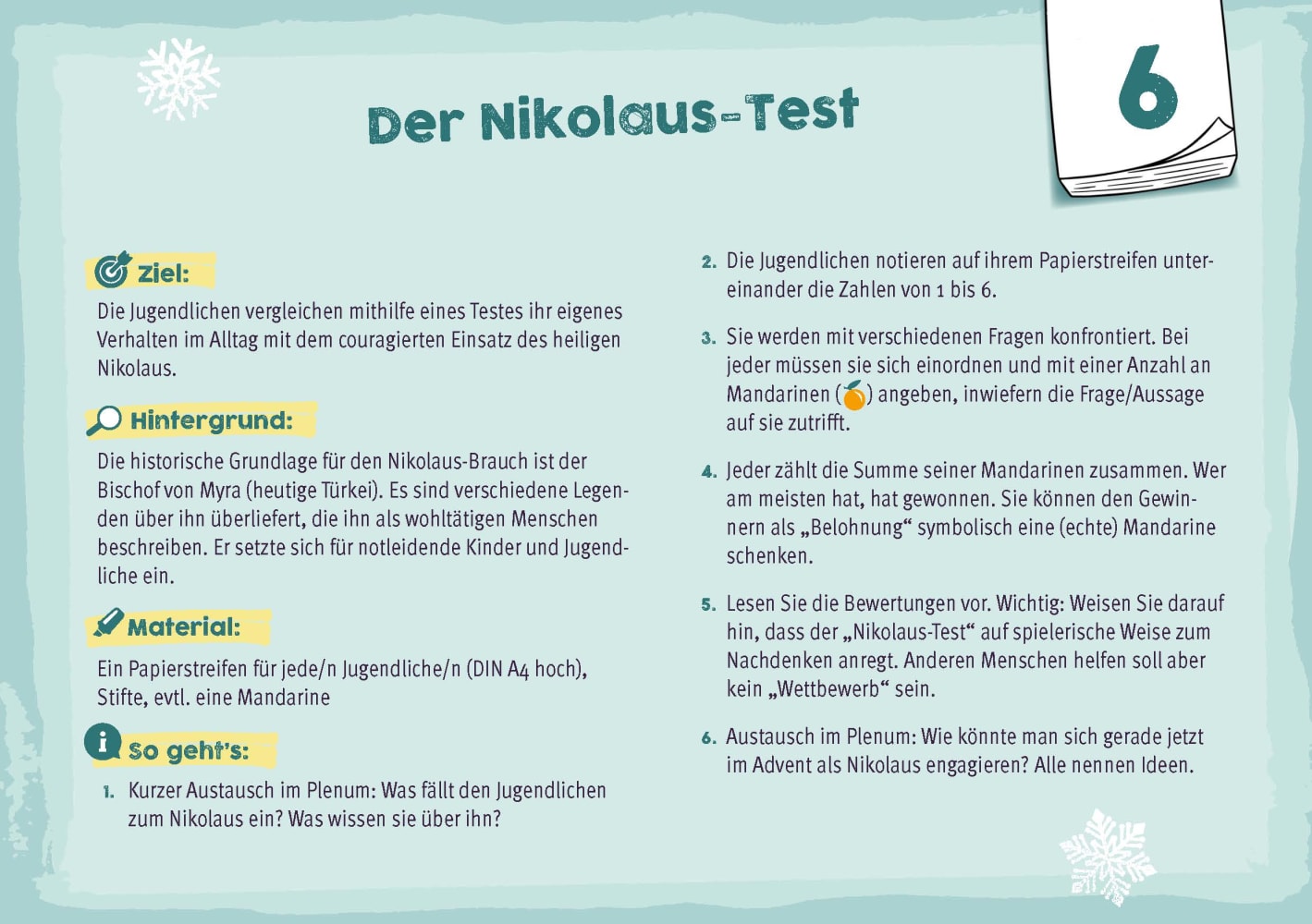 Beispielinhalt (Bild) 24 plus X zündende Ideen für Advent und Weihnachten mit Jugendlichen