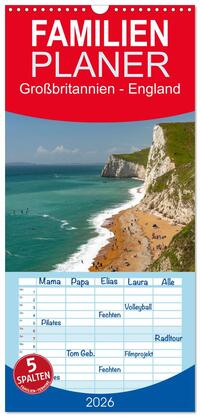 Vorderes Coverbild Familienplaner 2026 - Großbritannien - England mit 5 Spalten (Wandkalender, 21 x 45 cm) CALVENDO