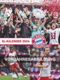 Vorderes Coverbild N NEUMANNVERLAGE - FC Bayern München 2025 Posterkalender, 48x64cm, Fußball-Kalender mit Motiven der Stars, Fan-Kalender mit Fußball-Highlights, Spiralbindung und internationales Kalendarium