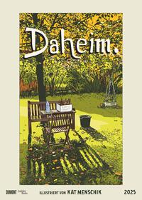 Vorderes Coverbild DUMONT - Kat Menschik: Daheim 2025 Wandkalender, 50x70cm, Posterkalender mit anrührenden Illustrationen, Bilder von einem Garten, einem Zuhause und liebgewonnenen Gegenständen, mit Spiralbindung
