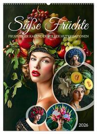 Vorderes Coverbild Süße Früchte - Fruchtiger Kalender voller Hutkreationen (Wandkalender 2026 DIN A2 hoch), CALVENDO Monatskalender