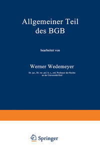 Vorderes Coverbild Allgemeiner Teil des BGB