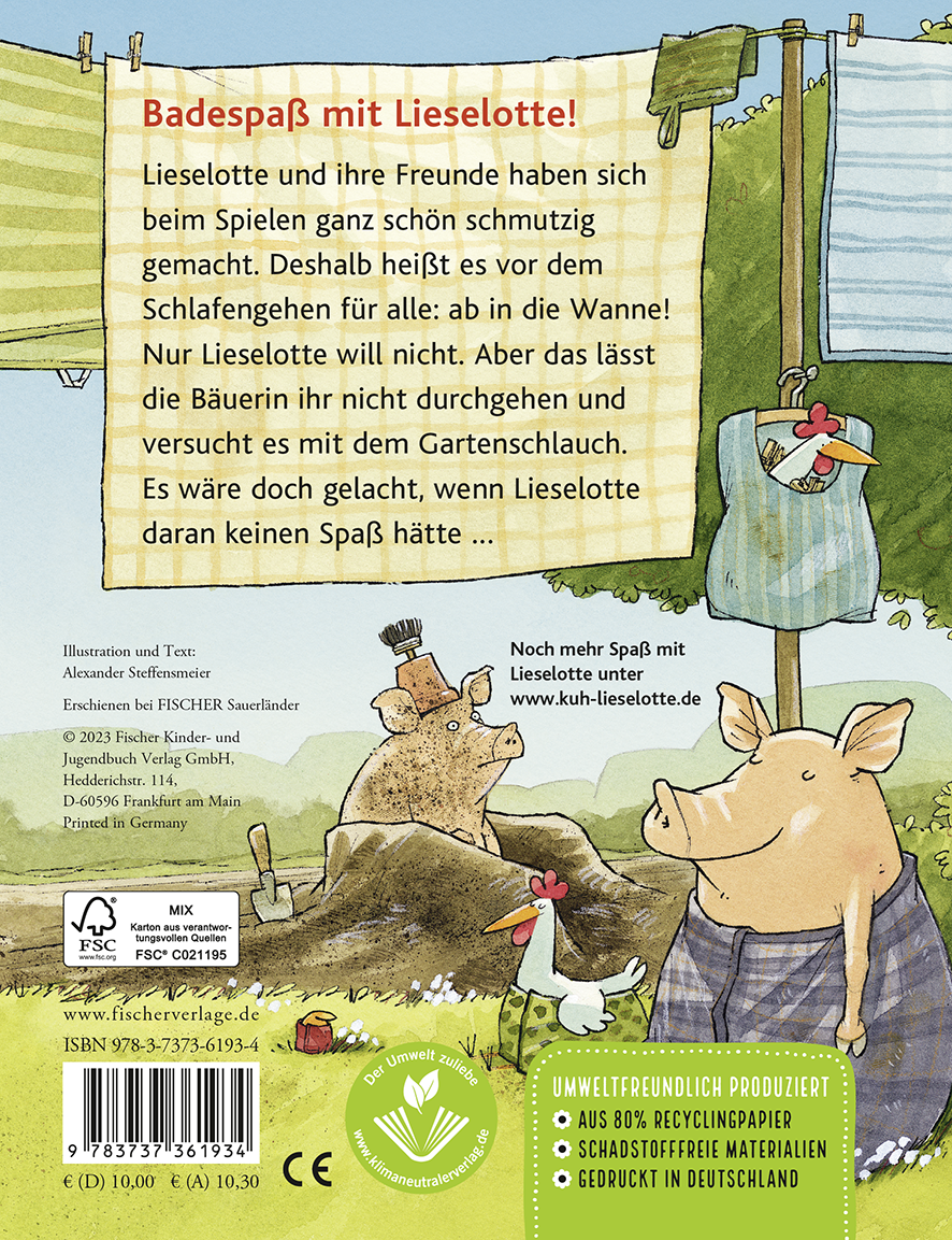 Rückseitencover Lieselotte will nicht baden