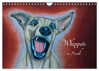 Vorderes Coverbild Whippets in Pastell (Wandkalender 2025 DIN A4 quer), CALVENDO Monatskalender