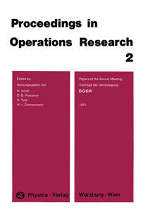 Vorderes Coverbild Vorträge der Jahrestagung 1972 DGOR / Papers of the Annual Meeting 1972