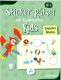 Vorderes Coverbild Sticker-Rätsel für Kindergarten-Kids. Logisches Denken