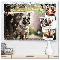 Vorderes Coverbild Französische Bulldoggen (hochwertiger Premium Wandkalender 2025 DIN A2 quer), Kunstdruck in Hochglanz