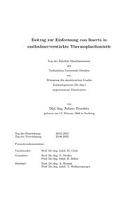 Vorderes Coverbild Beitrag zur Einformung von Inserts in endlosfaserverstärkte Thermoplastbauteile