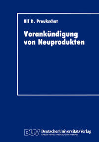 Vorderes Coverbild Vorankündigung von Neuprodukten