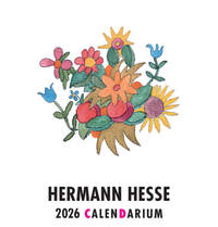 Vorderes Coverbild Hermann Hesse CalenDarium 2026. Box mit 10 Exemplaren