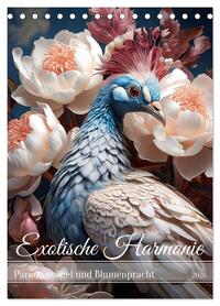 Vorderes Coverbild Exotische Harmonie - Paradiesvögel und Blumenpracht (Tischkalender 2026 DIN A5 hoch), CALVENDO Monatskalender