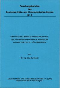 Vorderes Coverbild Einfluss der Oberflächenspannung auf den Wärmeübergang beim Blasensieden von Kältemittel R 11-Öl-Gemischen