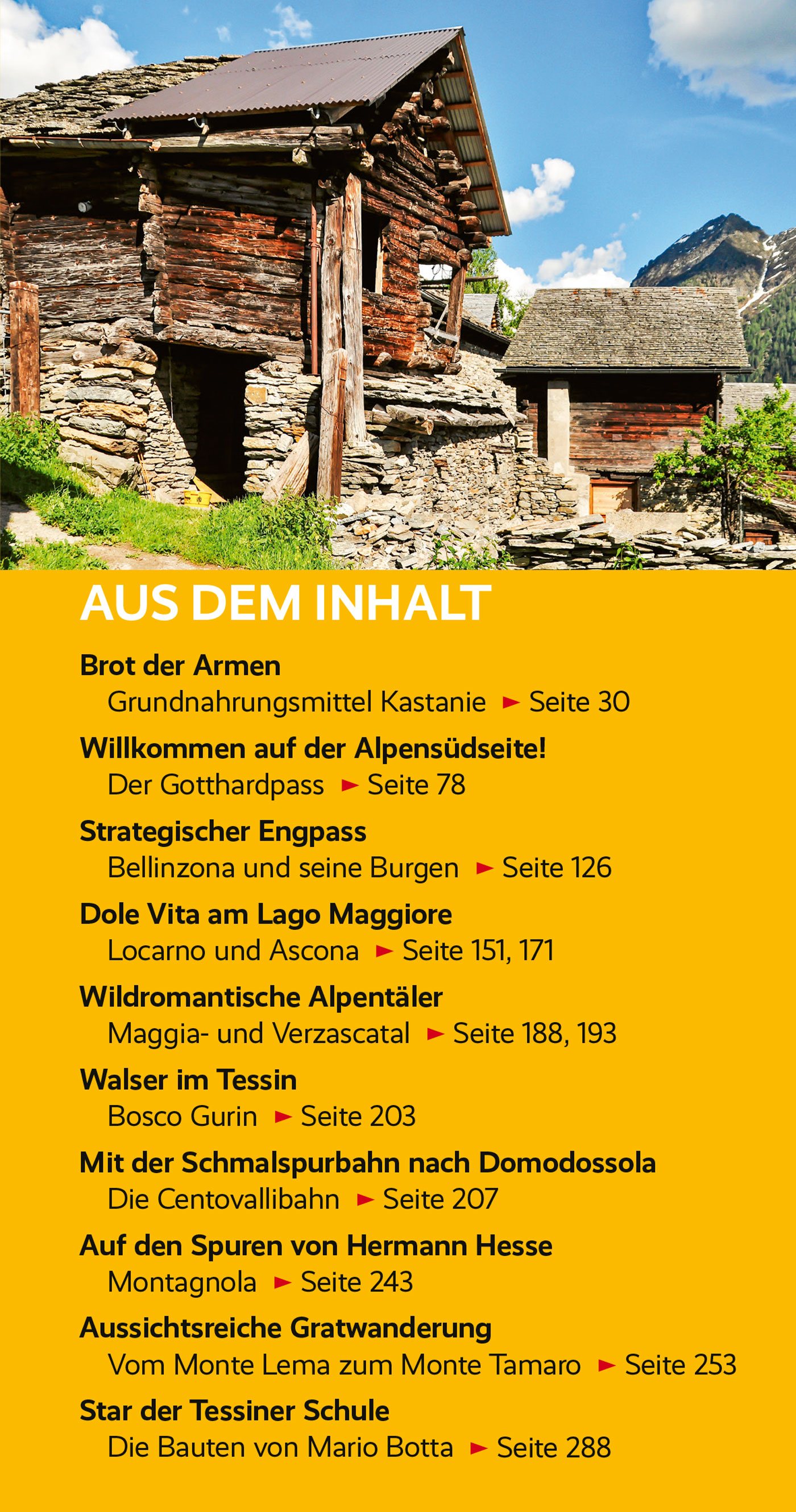 Beispielinhalt (Bild) TRESCHER Reiseführer Tessin