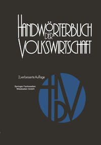 Vorderes Coverbild Handwörterbuch der Volkswirtschaft