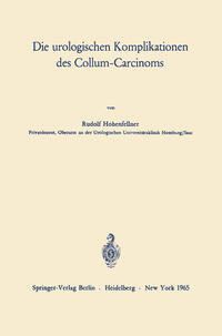 Vorderes Coverbild Die urologischen Komplikationen des Collum-Carcinoms