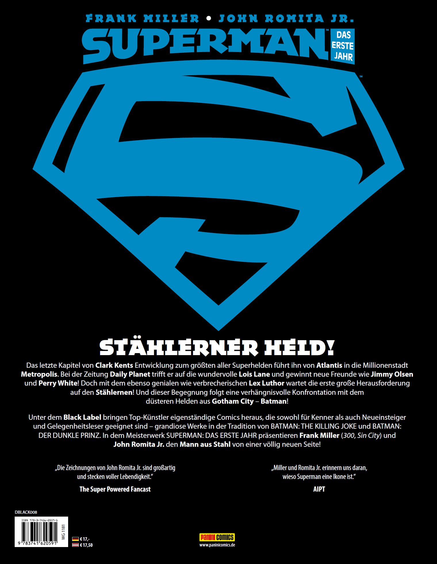 Rückseitencover Superman: Das erste Jahr