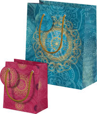 Vorderes Coverbild Der Zauber Indiens Geschenktüten-Set Motiv Blaues Ornament