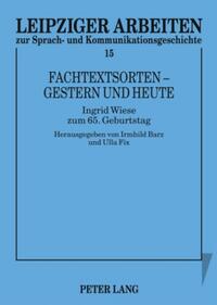 Vorderes Coverbild Fachtextsorten – gestern und heute