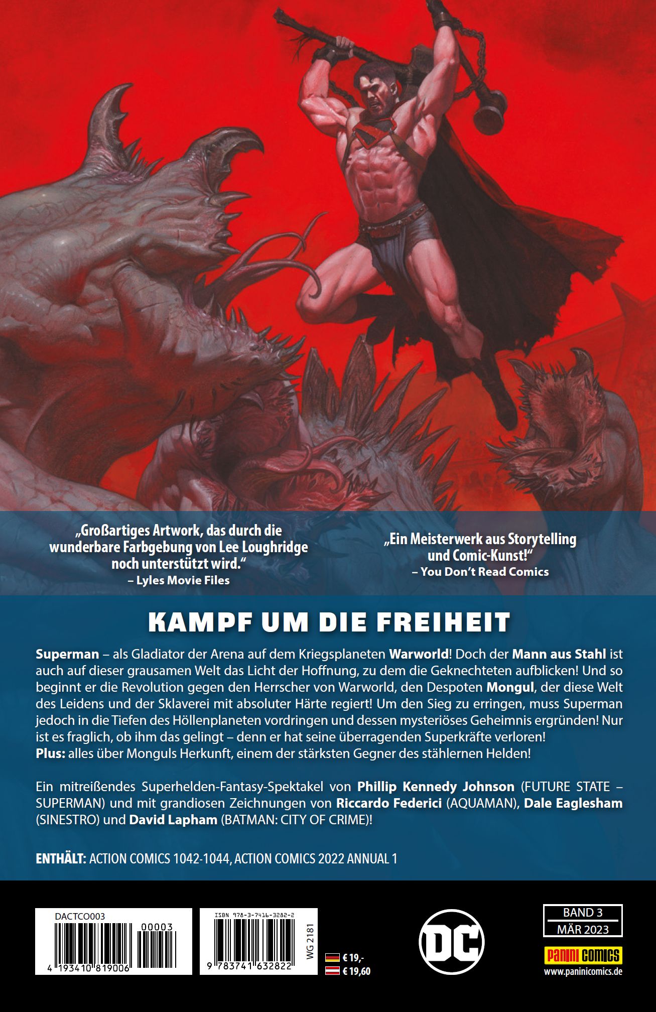 Rückseitencover Superman - Action Comics