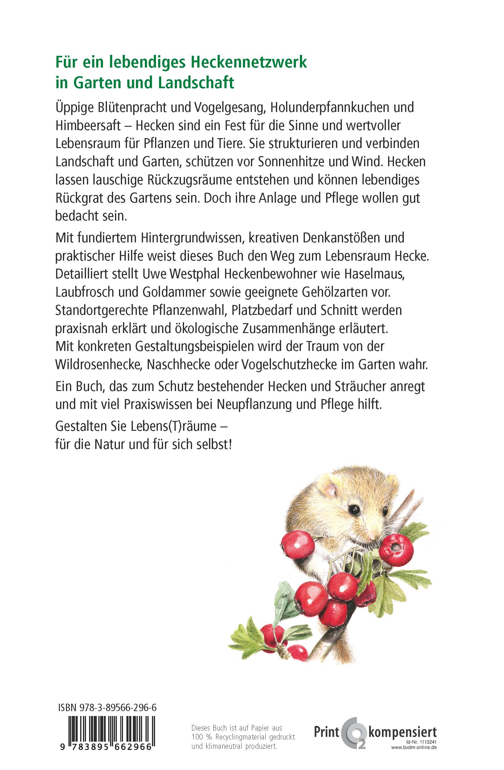 Rückseitencover Hecken - Lebensräume in Garten und Landschaft