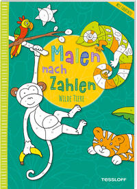 Vorderes Coverbild Malen nach Zahlen. Wilde Tiere