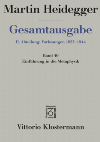 Vorderes Coverbild Einführung in die Metaphysik (Sommersemester 1935)