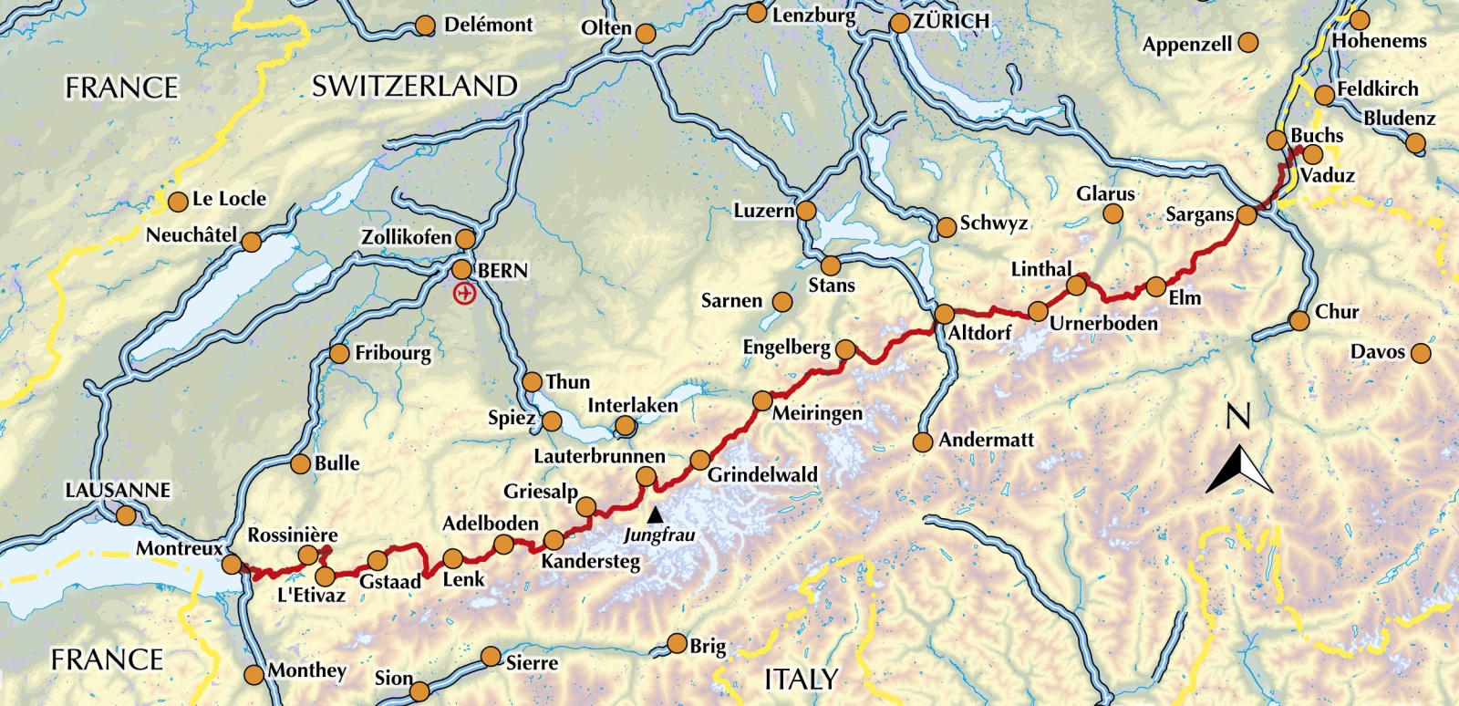 Beispielinhalt (Bild) The Swiss Alpine Pass Route - Via Alpina Route 1