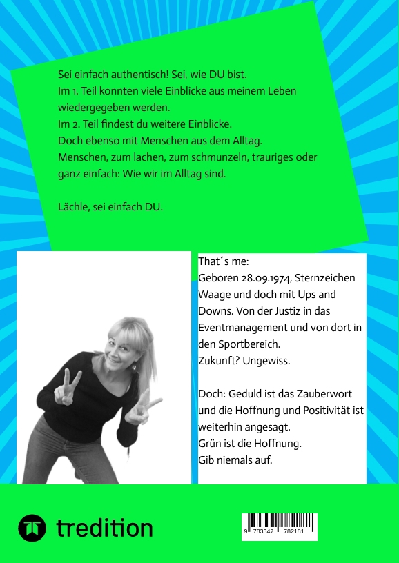 Rückseitencover Just be authentic. Sei einfach authentisch.