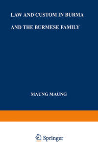 Vorderes Coverbild Law and Custom in Burma and the Burmese Family
