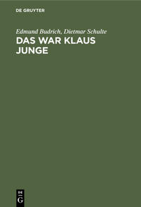 Vorderes Coverbild Das war Klaus Junge