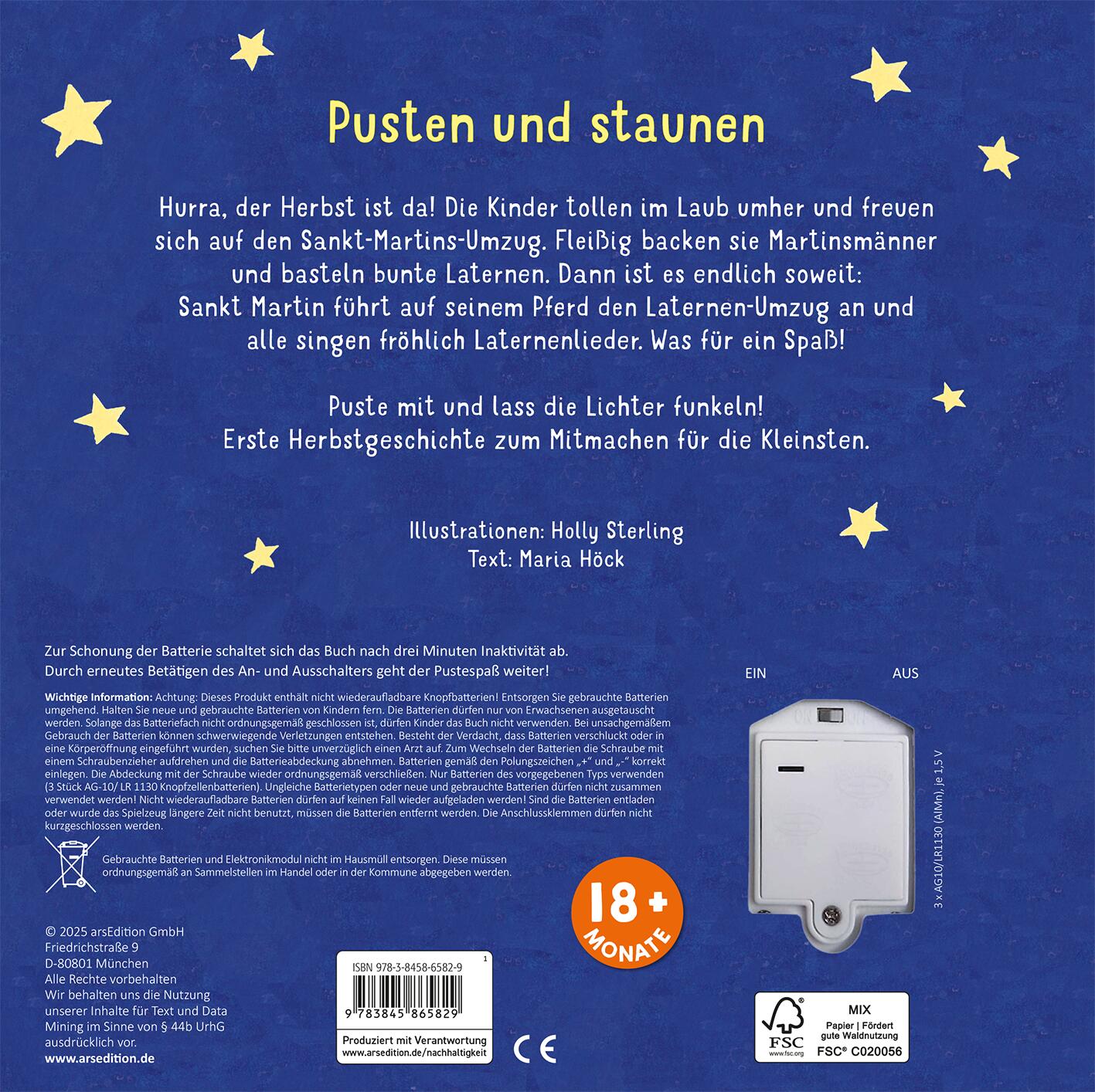 Rückseitencover Mein liebstes Pustebuch – Ich geh mit meiner Laterne