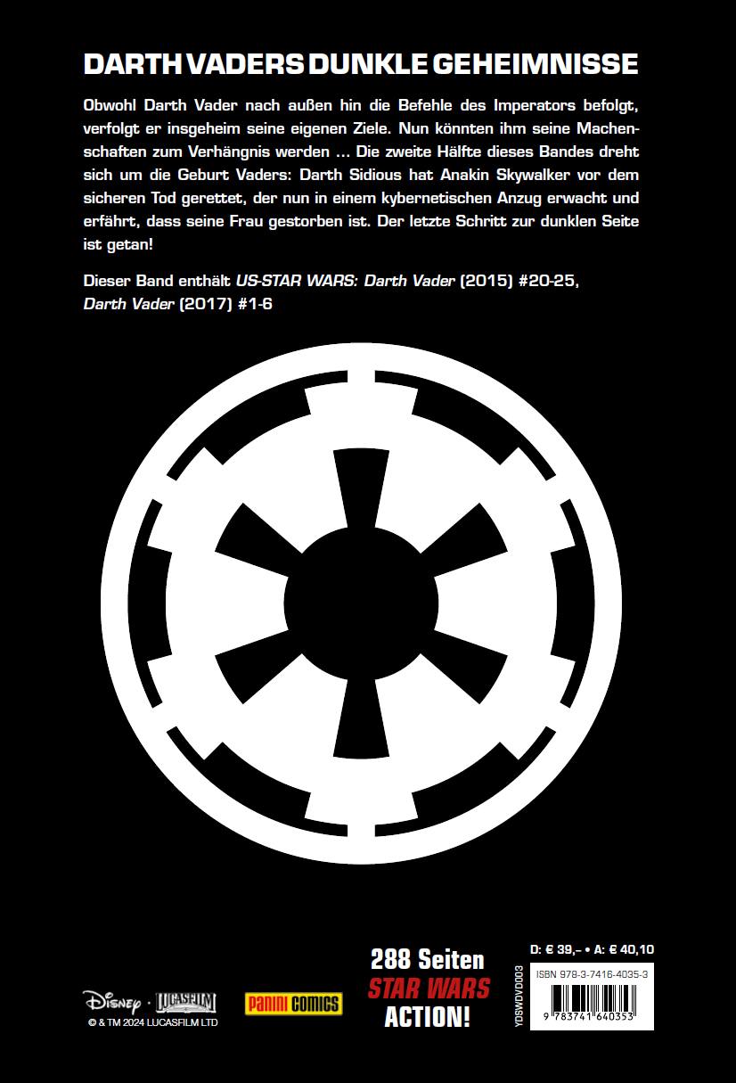 Rückseitencover Star Wars Comics: Darth Vader Deluxe