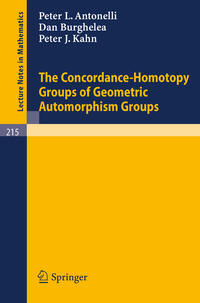Vorderes Coverbild The Concordance-Homotopy Groups of Geometric Automorphism Groups