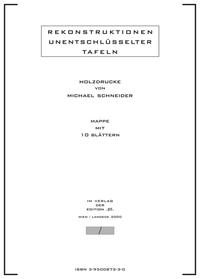 Vorderes Coverbild rekonstruktionen unentschlüsselter tafeln