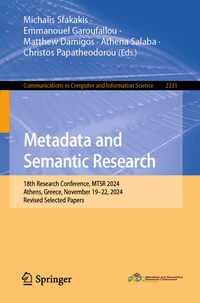 Vorderes Coverbild Metadata and Semantic Research