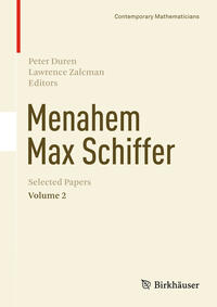 Vorderes Coverbild Menahem Max Schiffer: Selected Papers Volume 2