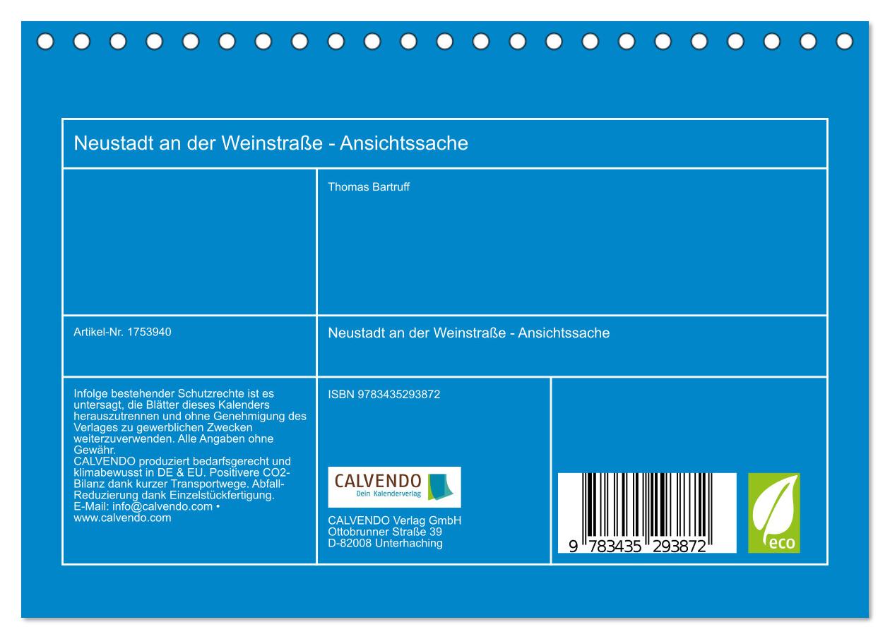 Beispielinhalt (Bild) Neustadt an der Weinstraße - Ansichtssache (Tischkalender 2025 DIN A5 quer), CALVENDO Monatskalender
