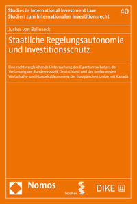 Vorderes Coverbild Staatliche Regelungsautonomie und Investitionsschutz
