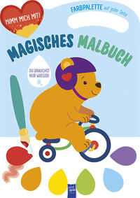 Vorderes Coverbild Magisches Malbuch - Cover blau (Bär)